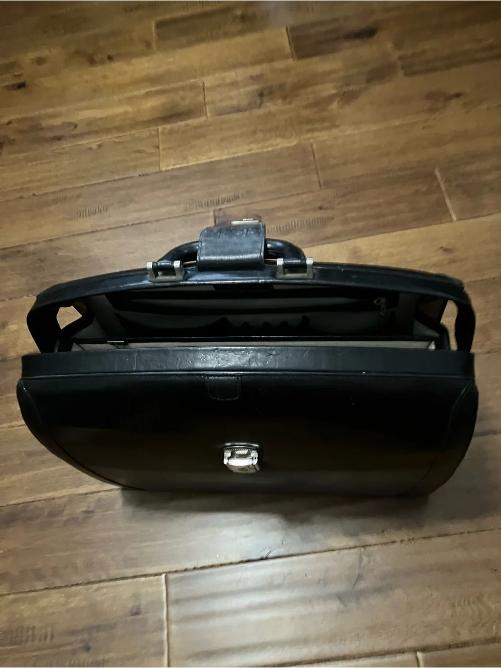 Classic Black Leather Briefcase - Men's Professional Work Bag